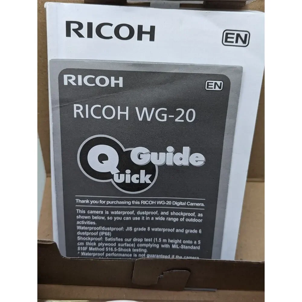 RICOH WG-20 Red 14 Megapixel Waterproof Shockproof Camera Extra Batteries -0424